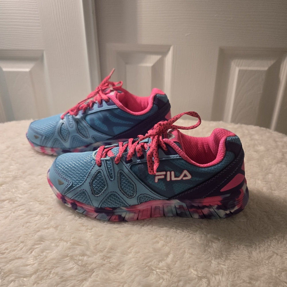 Fila Kids' Blue and Pink Athletic Shoes